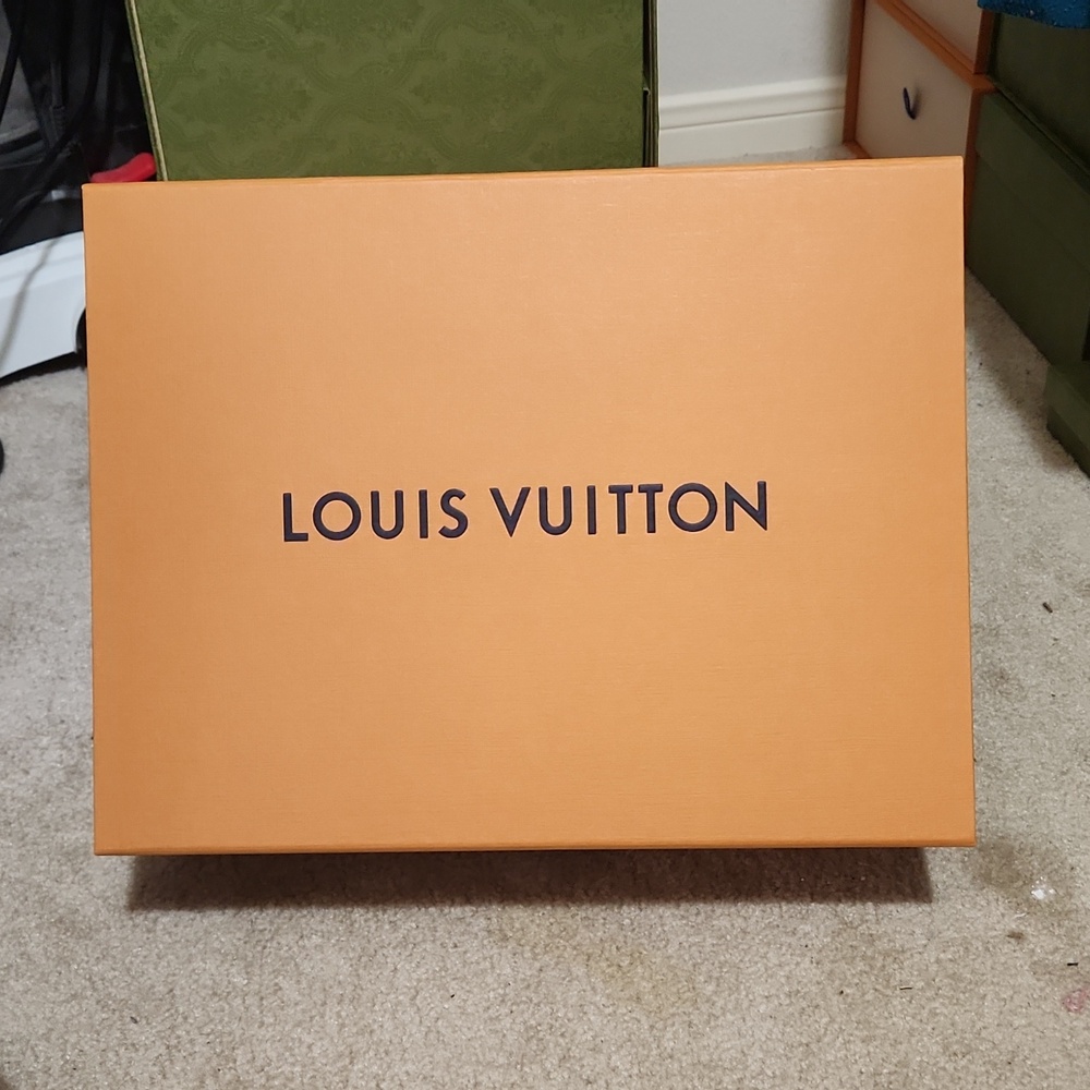 Empty luxury Louis Vuitton boxes
